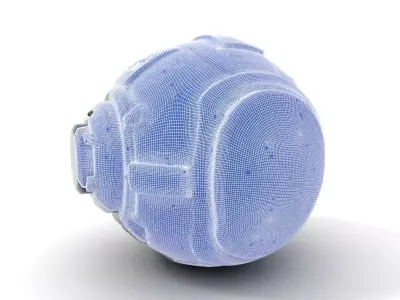 Futuristic Cyber Sphere Model Pack with Glowing Elements Low-poly 3D model