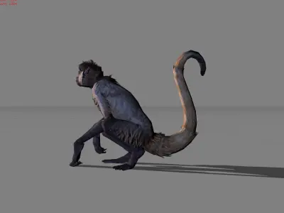 Monkey Thin Animal Low-poly 3D model