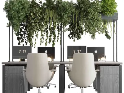Workplace - Home offfice set - Employee desk 32  3D model