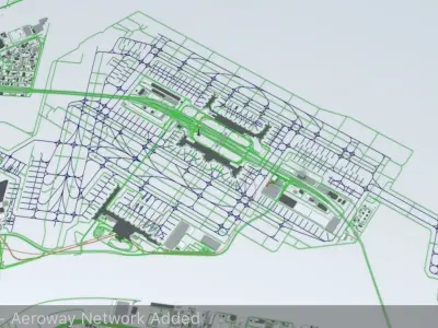 Tokyo Haneda HND Airport Roads Buildings and Public Transport 3D model