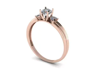 Solitaire ring 3D print model