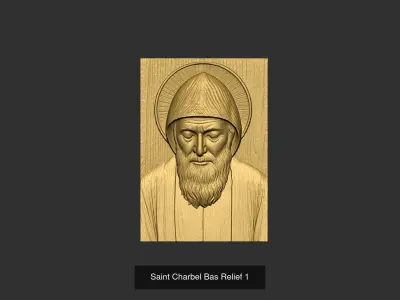 Saint Charbel Bas Relief 3D Model Collection