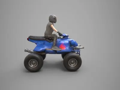 Quad Bike Rider Low-poly 3D model