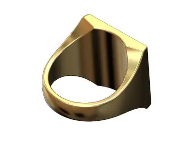 Chunky diamond square statement ring US size 9 3D print model