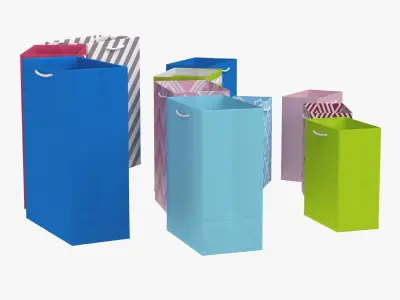 Hallmark Pastel Gift Bags in Assorted Sizes 3D model