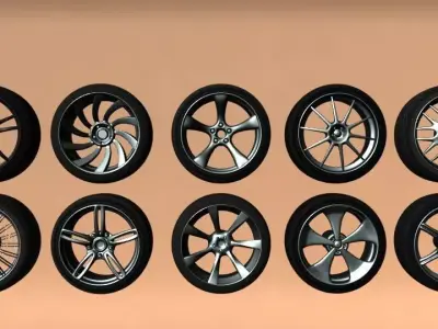 Rings rims for cars and motorcycles Low-poly 3D model