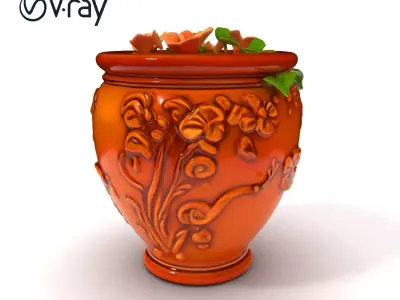 Decorative Floral Vase Model Pack Low-poly 3D model