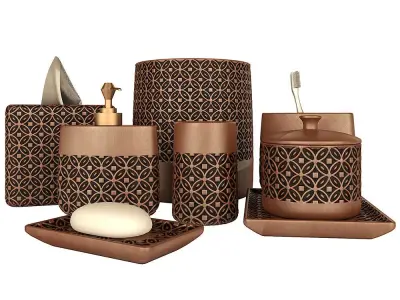 Decor bathroom accessories set 3D model