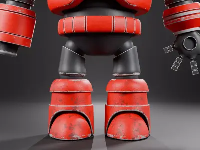 Toon Battle Mech  Red Sentinel 3D model