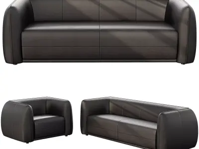 Montana Sofa - Contemporary Leather Seating Low-poly 3D model