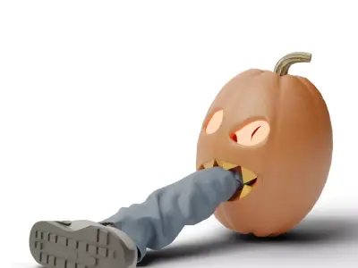 Pumpkin Monster Halloween Prop 3D model