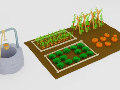 Farm Country complete set lowpoly Low-poly 3D model