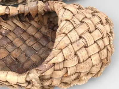 Bast shoe Lapti Low-poly 3D model