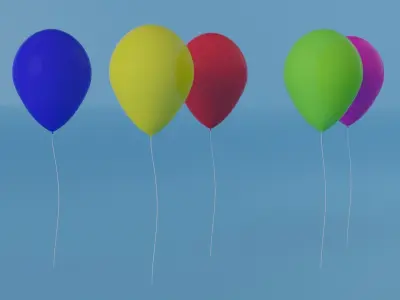Colorful Balloons Low-poly 3D model
