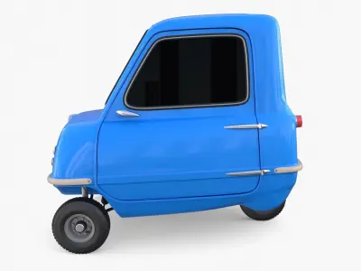 Peel P50 Blue with chassis 3D model