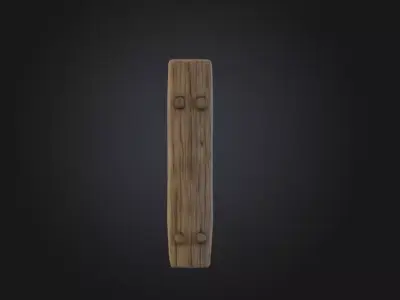 Rustic Wooden Signboard Low-poly 3D model