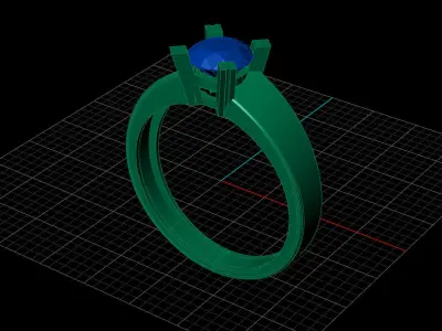 STL 3DM Print Ready Women Diamond Ring Lightweight Printable  3D print model 52