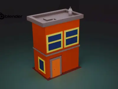 Low poly building Free low-poly 3D model