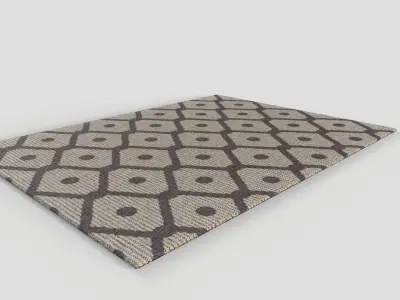 3x Patterned Wool Rug Design Low Poly Low-poly 3D model