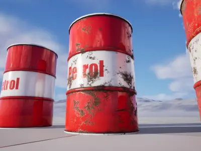 Oil Barrel Low-poly 3D model