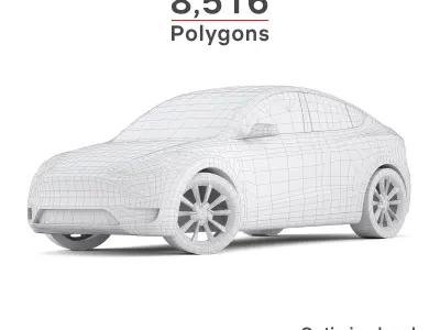 Tesla Model Y 2021 Low-poly 3D model