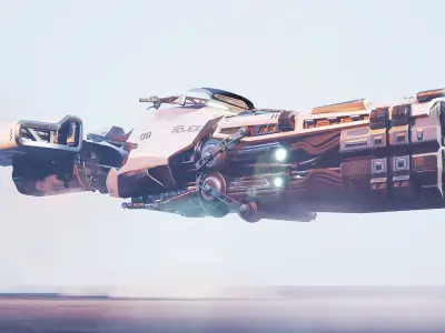 All 3 Sci-fi Vehicles Hover Bike Car 3D Model Rigged Low-poly 3D model