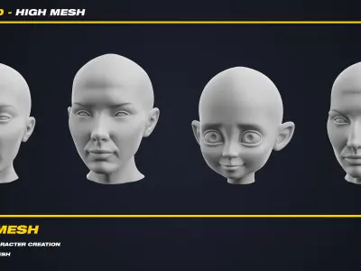 20 Head - High Mesh - Vol 02 3D model