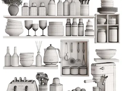 kitchen accessories N053 Low-poly 3D model