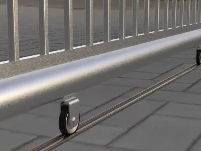 Realistic 3D Secure Gate with Detailed Metalwork Free 3D model