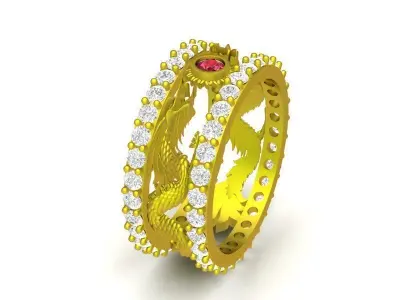 Luxury Gemstone Eternity Band Jewelry 3D Model 558 3D print model