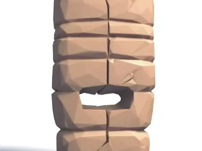 Tiki Totem Stylized Tribal Sculpture for 3D Printing 5 3D print model