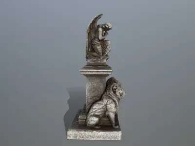 statue 4 of angel Low-poly 3D model
