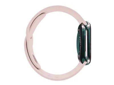 Apple Watch 7 - Silver Stainless Steel Case Starlight Sport Band Low-poly 3D model