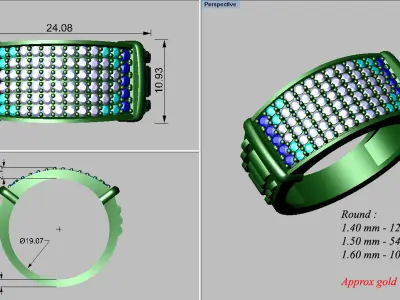 light weight gold diamond rings-C111116SKCH2025992-wt-5-10 3D print model