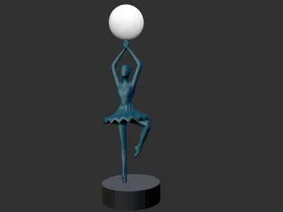 BALLERINA statue lamp decoration 3D print model