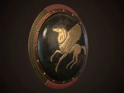 Hoplite Shield Pegasus  Low-poly 3D model