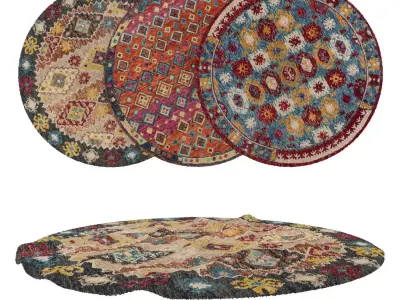 Round Rug Set 24 3D model