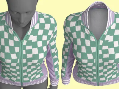 Retro Sport Jacket Fitted to Gen8 Body Mesh 3D model
