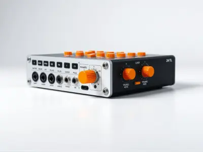 PixelMix Audio Interface model pack with neon-orange dials an... Low-poly 3D model