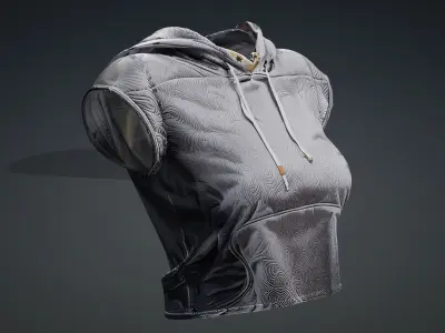 hooded top PBR 4k Low-poly 3D model