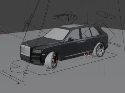 Rigged Rolls Royce Cullinan  animation ready Low-poly 3D model