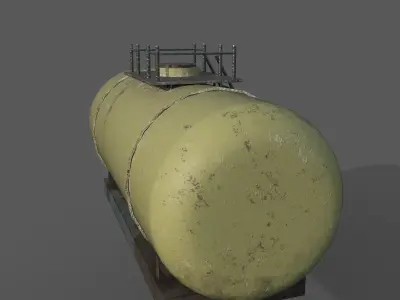Tank wagon cistern Low-poly 3D model