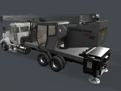 Kenworth T800 Crane Truck Low-poly 3D model