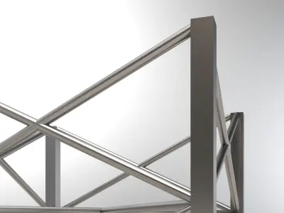 Heavy Duty Steel Industrial Columns 3D model