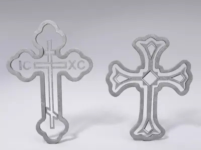 Cross symbols 3d model  Low-poly 3D model