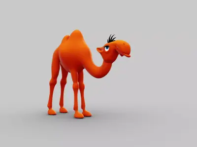 Camel funny cartoon character 3D model