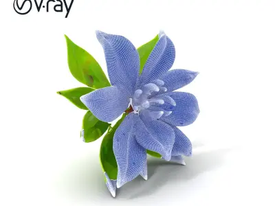 Vibrant Purple Flower D Model Pack Low-poly 3D model