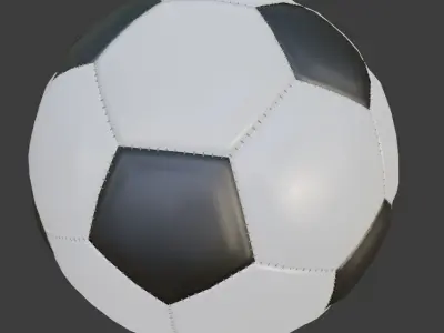 Soccer Ball with  and without Stitching Low-poly 3D model