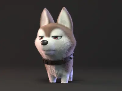 Cartoon cute puppy 3D model