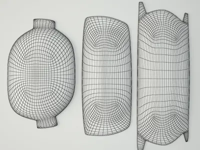 Antique Dough Bowls 3D model